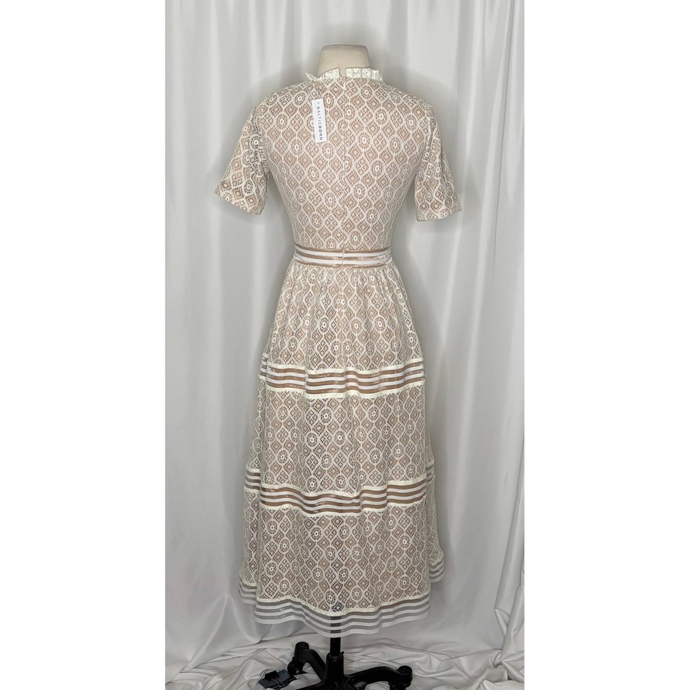 NWT BALTIC BORN Windsor Lace Midi Dress Ivory Nude Feminine Romantic Small - Picture 9 of 16